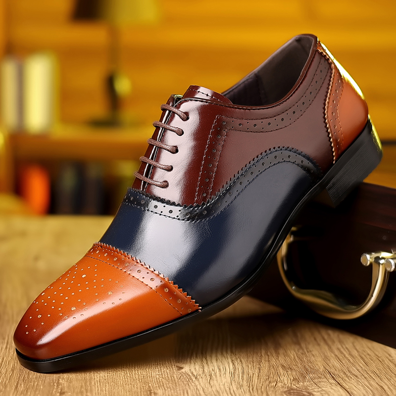 Formal Upper Wear Men - Мужские оксфорды-броги с цветными вставками на