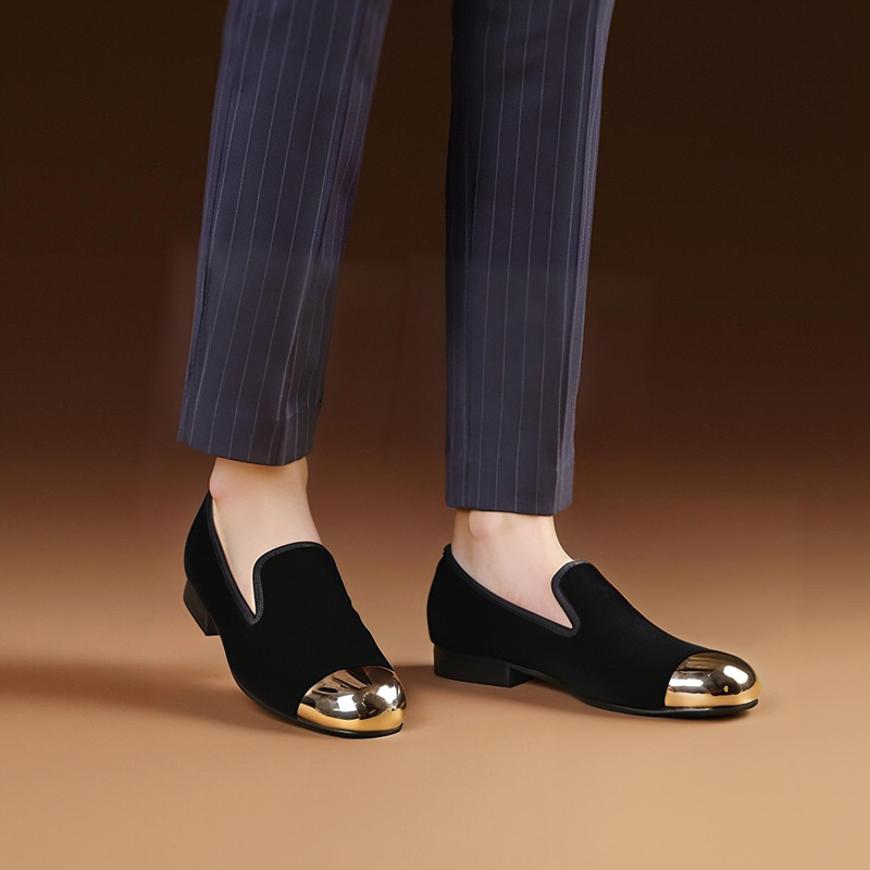 Men'S Formal Party Wear Shoes - Классическая модель Piergitar, черные бархатные тапочки