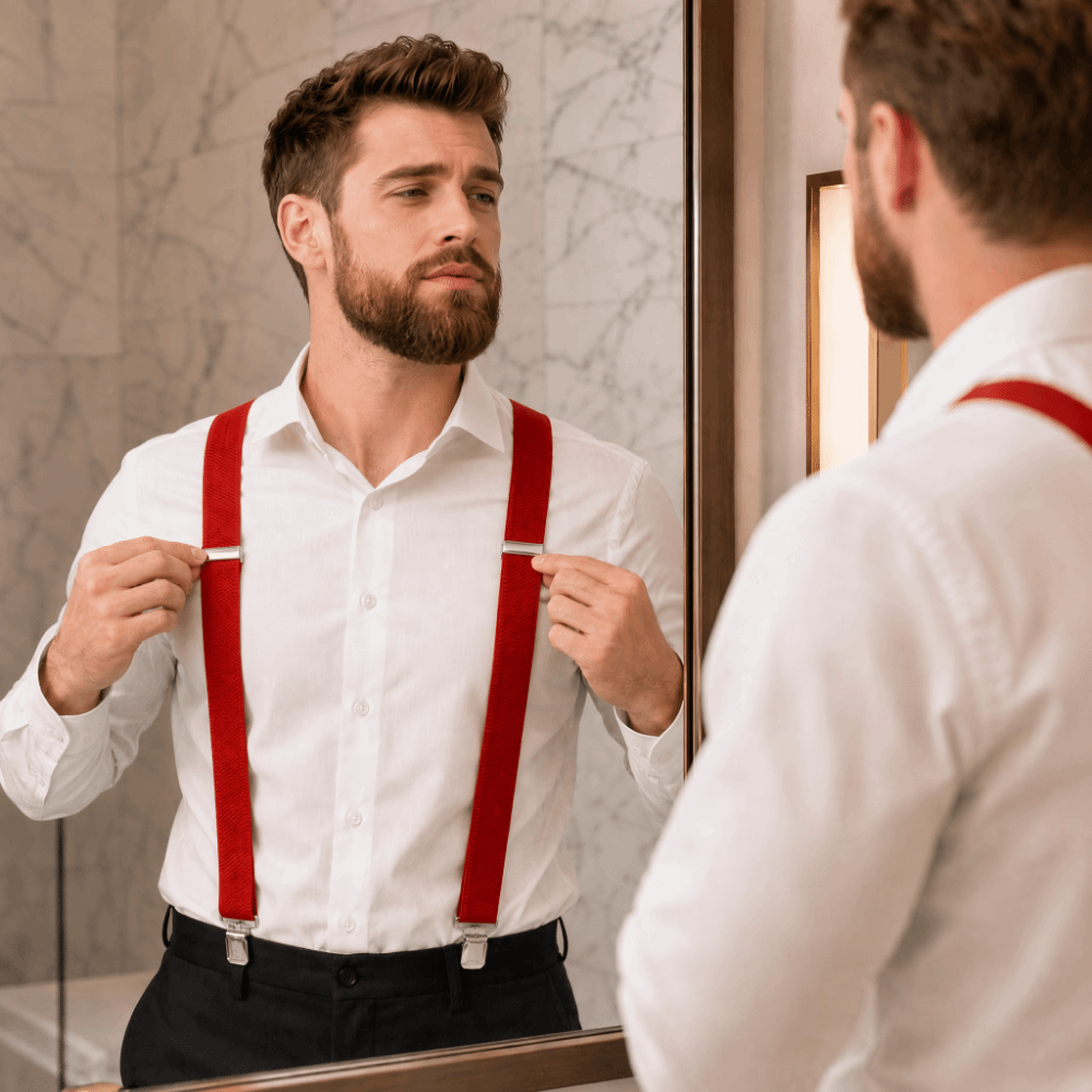 Suspender Clip Formal - Эластичные прочные регулируемые подтяжки с X-образной