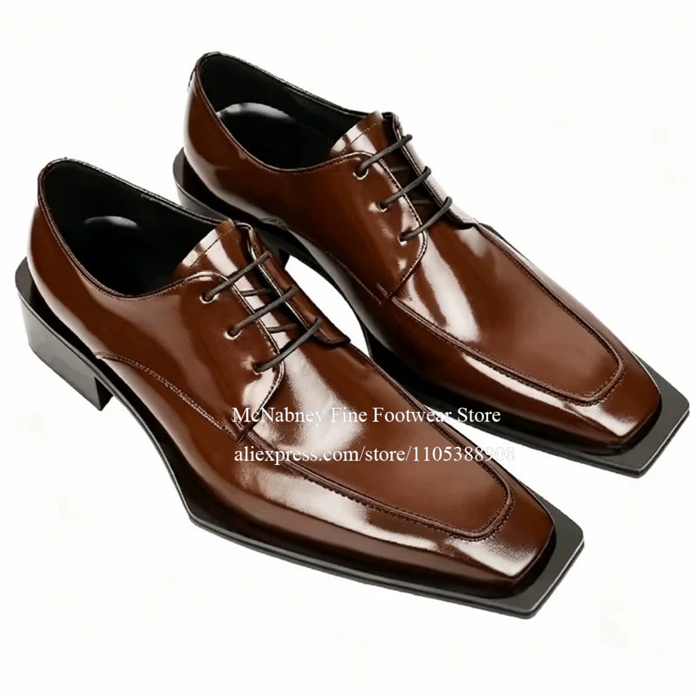 Men'S Formal Party Wear Shoes - Кожаные туфли-оксфорды на шнуровке с шипами,