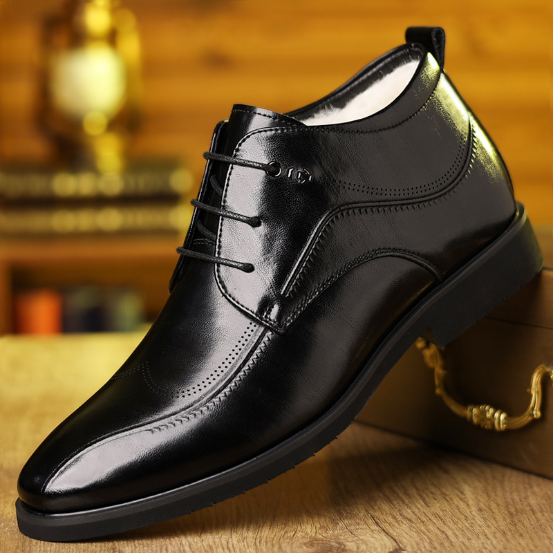 Men'S Style Formal Wear - Мужская зимняя кожаная обувь, бархатная утепленная