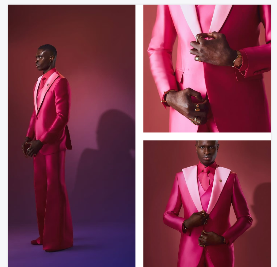 Розовый, красный мужской костю – обзор и цена Men Formal Wear Pink