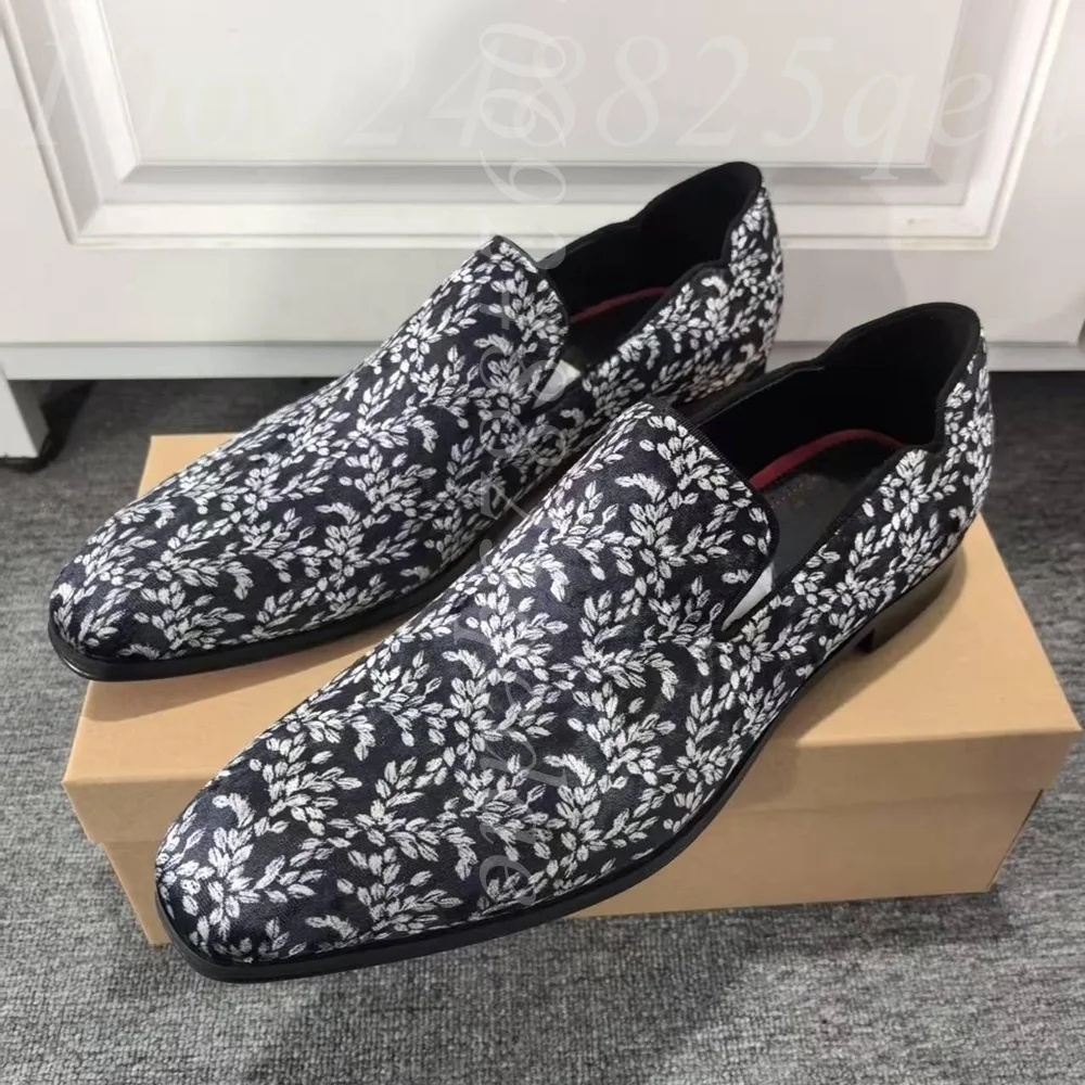 Мужские черные лоферы с цветоч – обзор и цена Formal Upper Wear Men