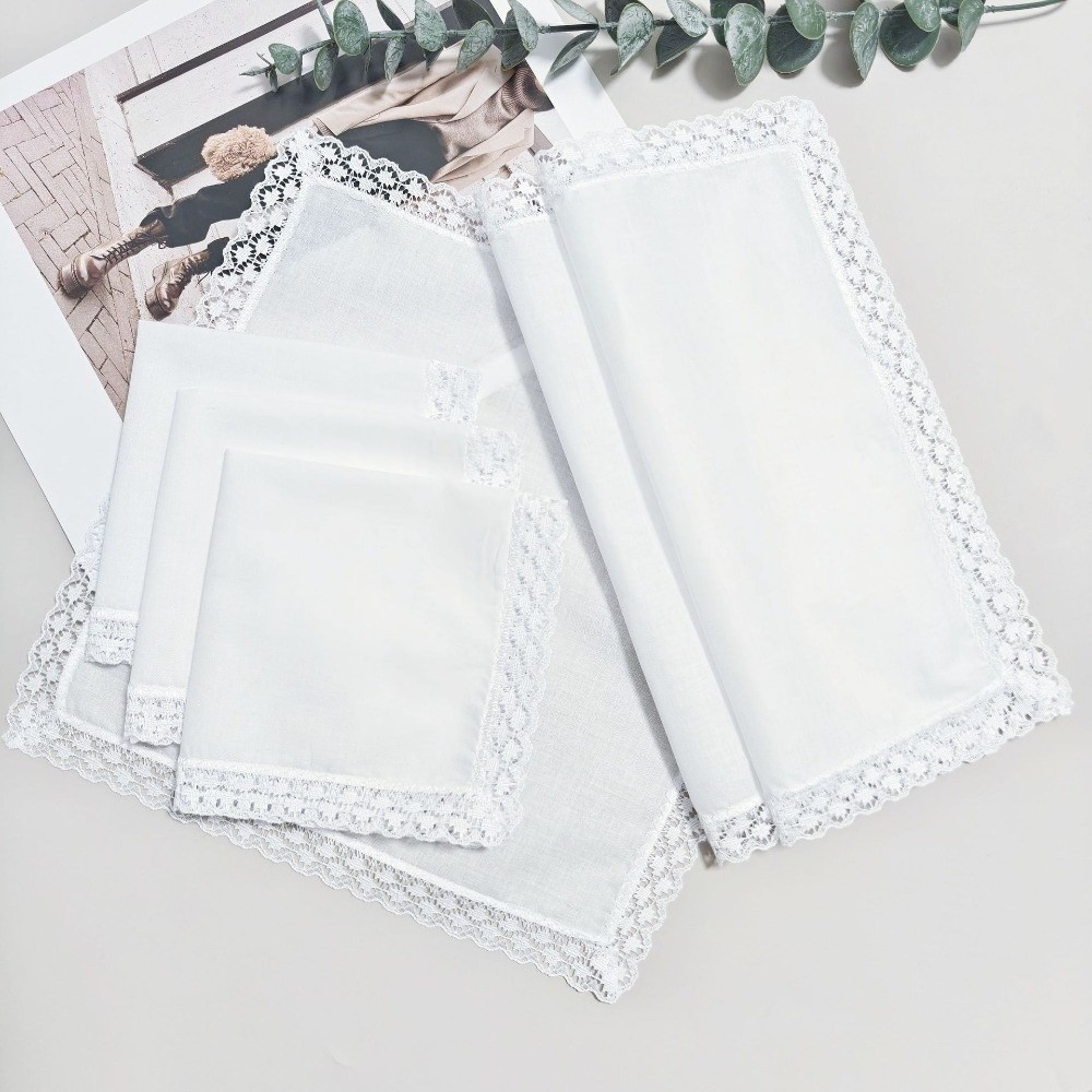 Набор из 6 новых чисто-белых к – обзор и цена Monogrammed Handkerchief