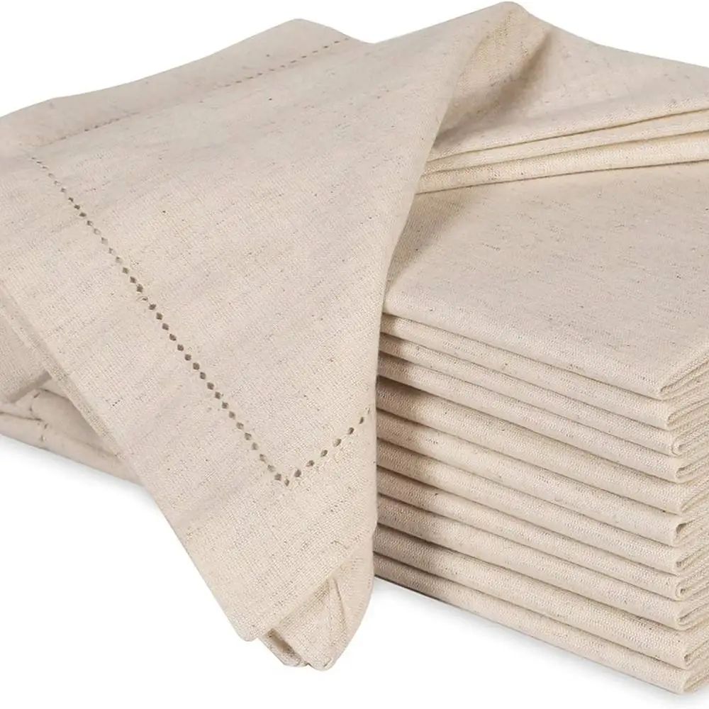 6 льняных салфеток белого цвет – обзор и цена Monogrammed Handkerchief