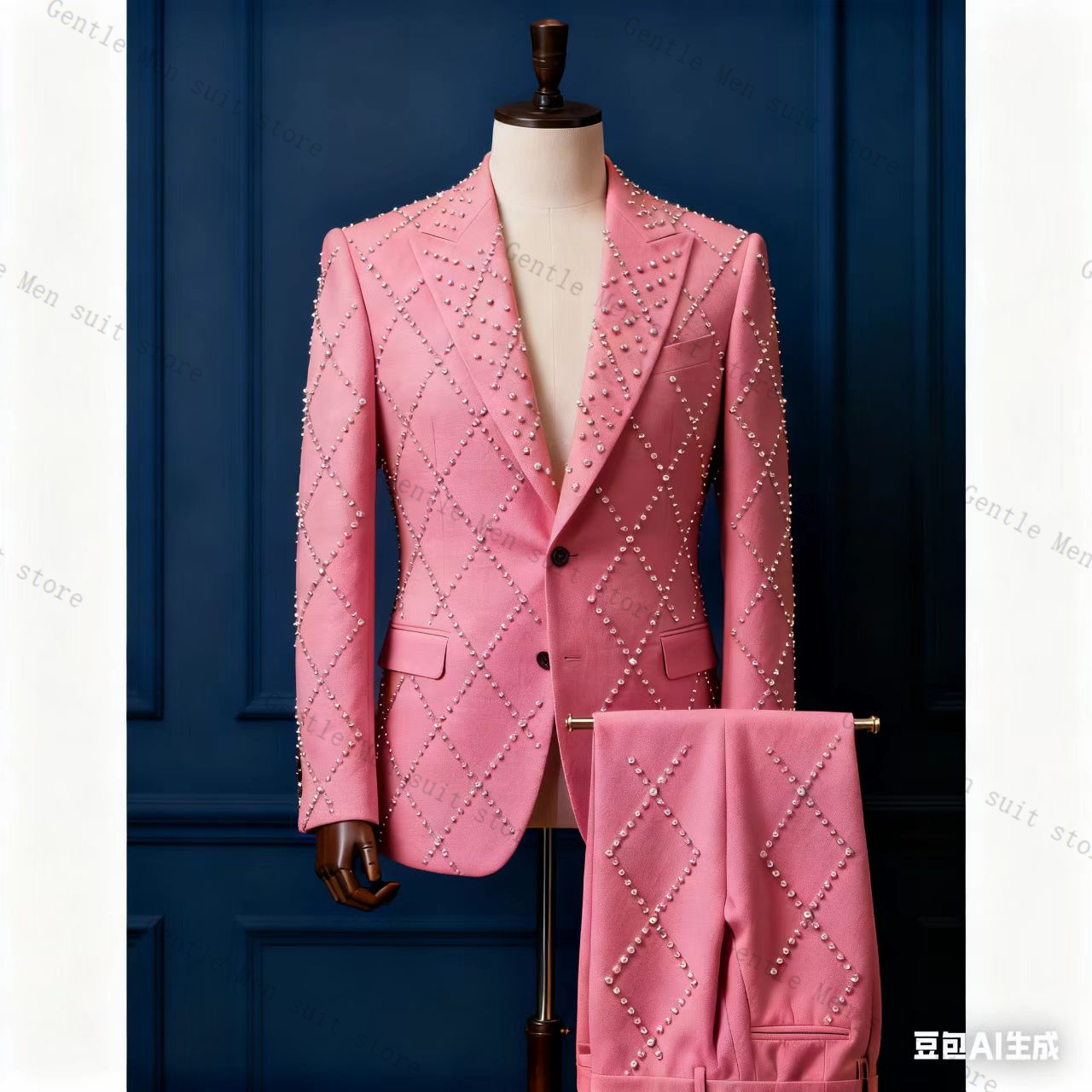 Розовый мужской костюм, компле – обзор и цена Men Formal Wear Pink